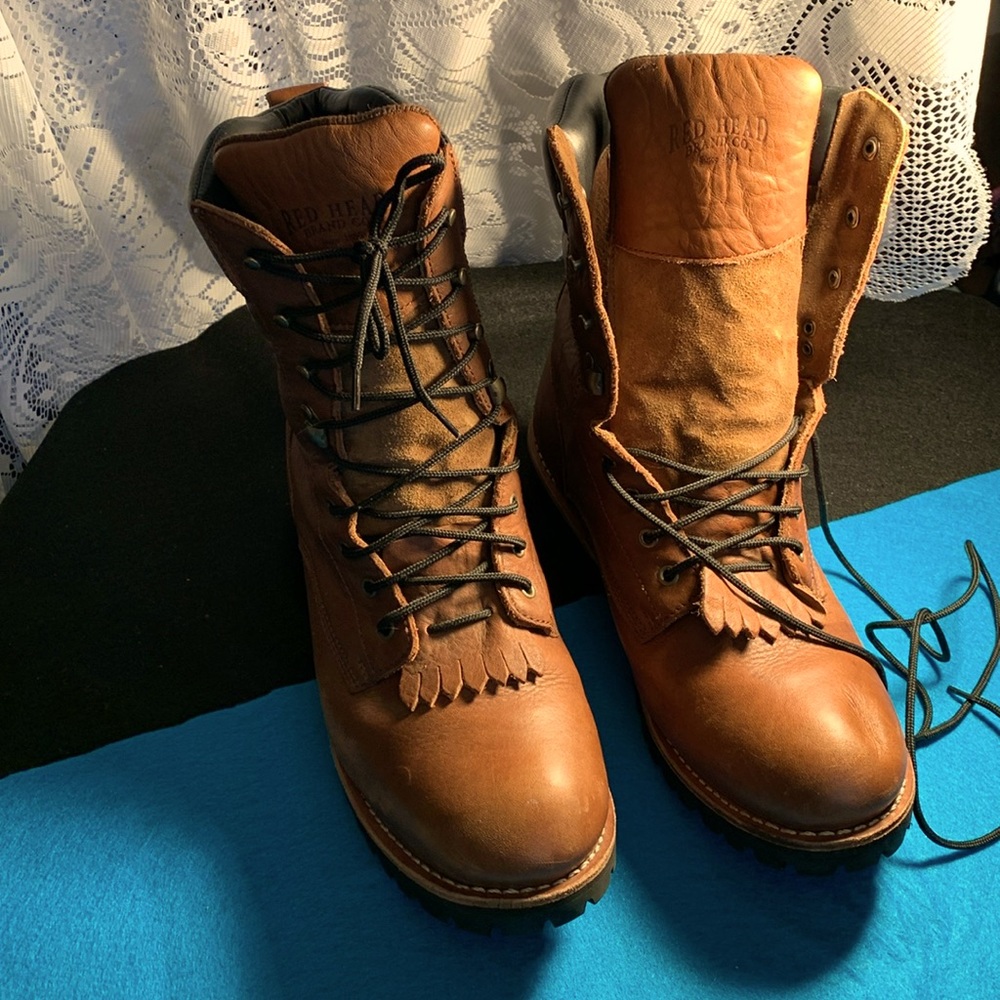 REDHEAD BRAND MEN’S waterproof insulated brown leather & suede boots 12 wide